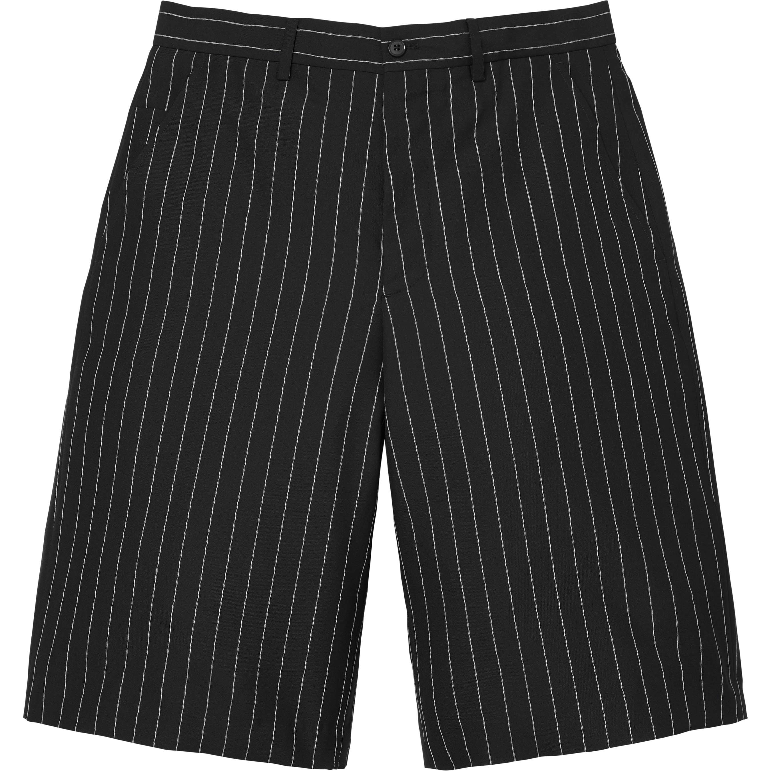 Pinstripe Wool Trouser Short view 3